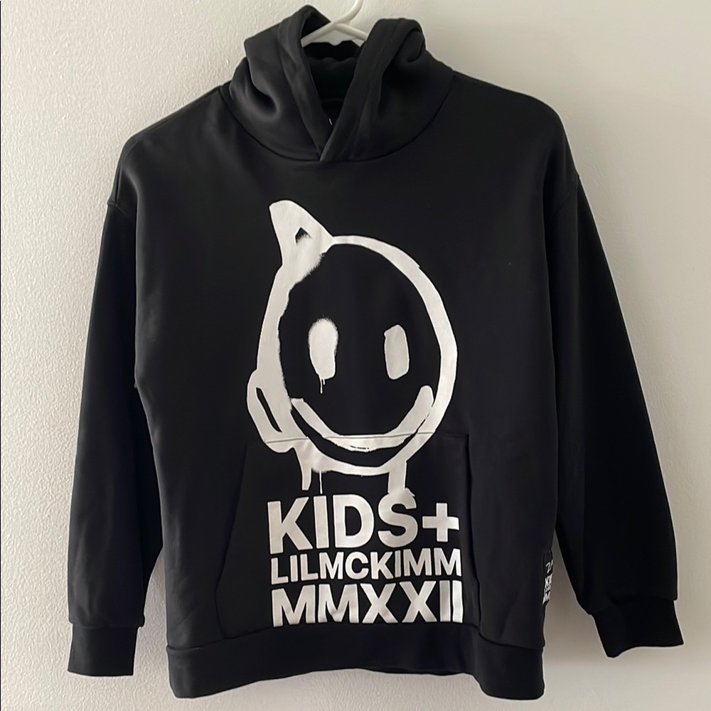 Zara kids + LILMCKIMM MMXXII hoodie. Color black size small.